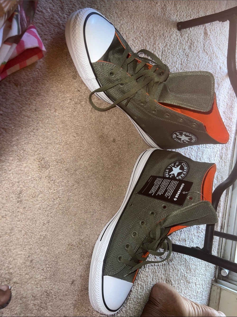 Converse High Top Sneakers - Olive Green & Rust